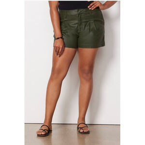 KUT FROM THE KLOTH NWT Evereve Willa Olive Green Coated Pleated Short // 16